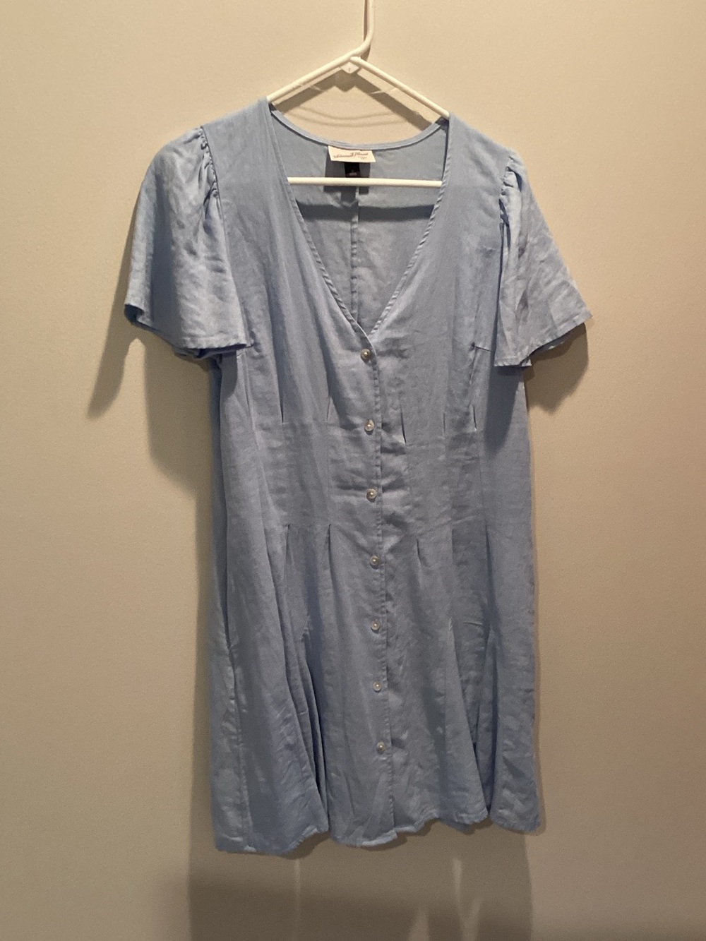 Universal Thread Light Blue Button-Front V-Neck Dress